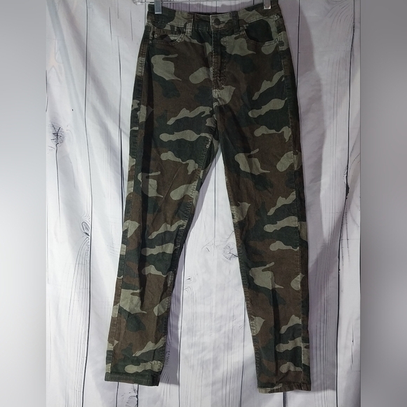American Eagle Outfitters Pants - AMERICAN EAGLE Camouflage Super Stretch Corduroy Retro Edgy Festival Pants